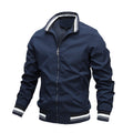 Men's Bomber Jacket with Synthetic Shell and Striped Rib Trim