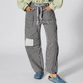 Luna | Striped Patchwork Wide-Leg Sweatpants for Women