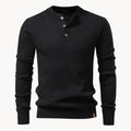 Sebastien | Round-Neck Button-Placket Knit Sweater