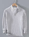 Ansgar | Cable Knit Half-Zip with High Collar