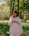Varsity Mockneck Rose with Mocha Letters