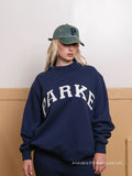 Varsity Mockneck Navy with White Letters