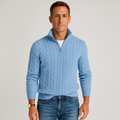 Lysander | High-Collar Half-Zip Cable Sweater