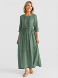 Domitille | Lace-Up Mid-Length Dress