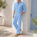 Long Sleeve Linen Shirt and Trousers Set – Elevated Summer Co-Ord