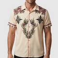 Men's Western Floral Print Short-Sleeve Shirt