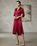 Iman | Long-Sleeve Modern Midi Dress