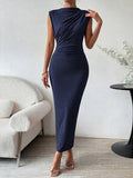 Hlin | Cap-Sleeve Bodycon Midi Dress