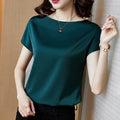 Giselle | Draped Satin Button T Shirt for Women