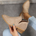 Perpetua | Low-Cut Perforated Ankle Boots