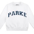 Varsity Mockneck White with Navy Letters