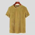 Vivian | Textured Corduroy Short-Sleeve T Shirt for Women