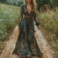 Embroidered Boho Maxi Dress – Free-Spirited Elegance