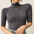 Harper | Ribbed Mock-Neck T Shirt for Women
