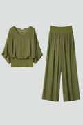 Adeline | Draped Wide-Leg Two-Piece Set