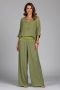 Adeline | Draped Wide-Leg Two-Piece Set