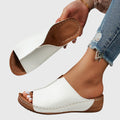 Alicia | Peep-Toe Cutout Slide Wedge Sandals for Women