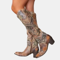 Alina | Block-Heel Pointed-Toe Structured Knee-High Boots