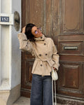 Veerle | Belted High-Neck Poised Trench Coat