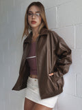 Aurelie | Oversized Enduring Quiet Leather Jacket