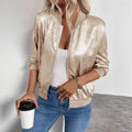 Eugenie | Sleek High-Neck Sartorial Bomber Jacket