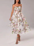 Arya | Floral Sweetheart Midi Cocktail Dresses