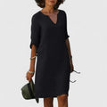 Aselya | V-Neck Sun-Kissed Midi Dress