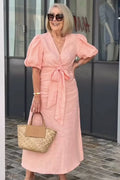 Berit | Puff-Sleeve V-Neck Maxi Dress