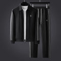 Athletic Lycra Tracksuit Set with Zip Jacket and Drawstring Pants