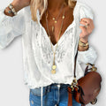 Augusta | Tie-Neck Openwork Blouse