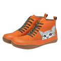 Berrak | Flat Lace-Up Elevated Ankle Boots