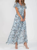 Ayla | Floral Flutter-Sleeve Maxi Dress