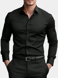Business Blend Shirt with Point Collar and Button Cuffs