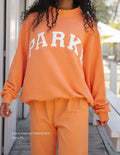 Varsity Oversized Sweatshirt Creamsicle Orange with White Letters