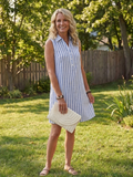 Lilou | Striped Sleeveless Midi Dress