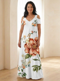 Amandine | Floral Short-Sleeve Maxi Dress