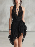 Camille | Halter Ruffle Mini Cocktail Dresses