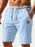 Casual Blend Shorts with Drawstring Waist and Pocket Trim