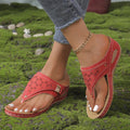 Casual Faux Sandals with Laser Upper and Toe Post
