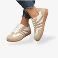 Casual Faux Sneakers with Lace-Up Closure and Stripe Panels