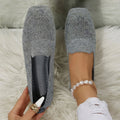 Casual Knit Slip-On Loafers with Perforated Upper and Low Heel