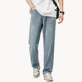 Casual Lyocell Blend Pants with Straight Legs and 5 Pockets