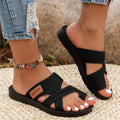 Casual Mesh Slide Sandals with Crossover Straps and Toe Loop