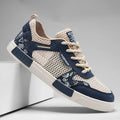 Casual Mesh Sneakers with Lace-Up Closure and Vulcanized Sole