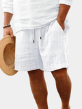 Casual Polyester Blend Shorts with Drawstring Waist and Side Pockets