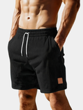 Casual polyester shorts with drawstring waist and side pockets