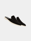 Casual PU mule loafers with open heel and moc toe