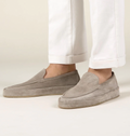 Casual Suede Loafers with Slip-On Design and Moc Toe