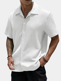 Casual Shirt with Cuban Collar and Button Front