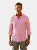 Casual woven shirt with open collar and button front